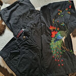 Johnny Was Black Pants with Brass Button